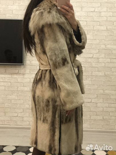 Шуба норка стриженая с отделкой