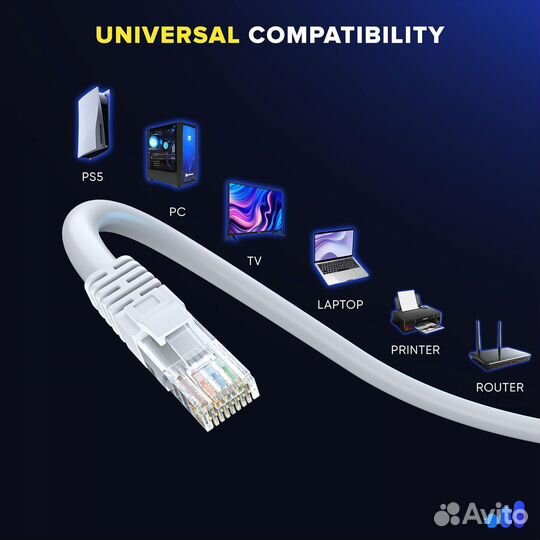 Патч-корд категория 6, UTP 3.0 метра (10 штук)