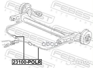 Трос ручного тормоза Volkswagen Polo 60 2013- F