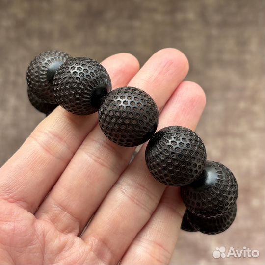 Браслет из черного дерева 20 мм. Эбеновое дерево