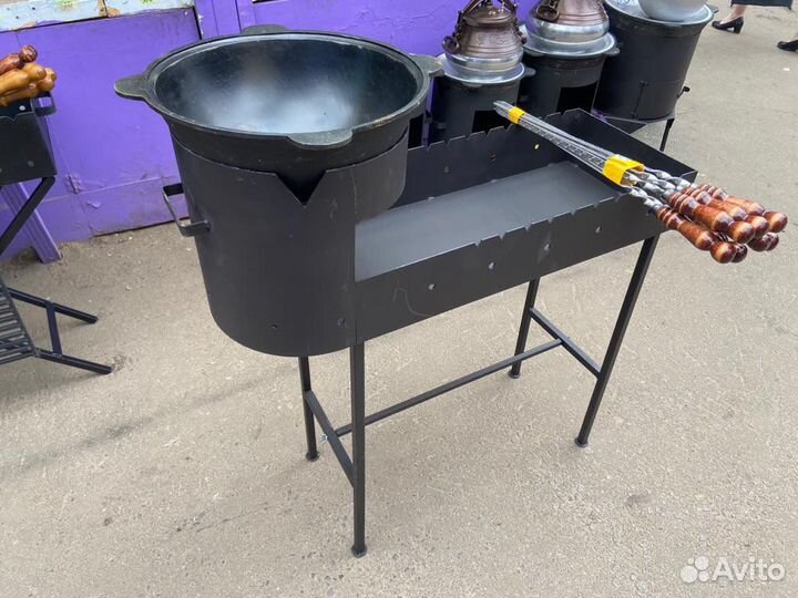 Мангал с печью под казан