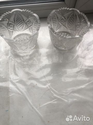 Хрустальные салатницы 2 шт