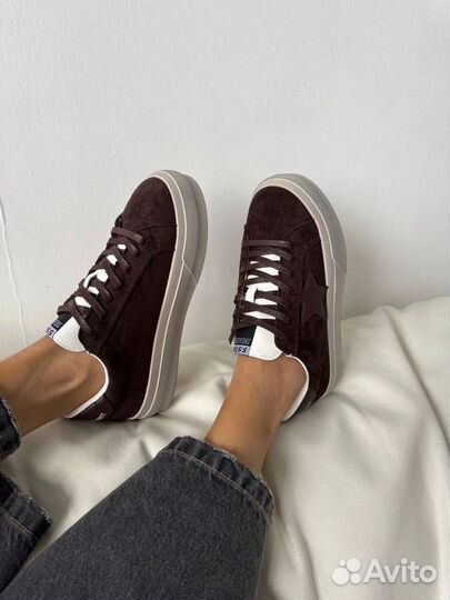 Кроссовки кеды Golden Goose шоколадные