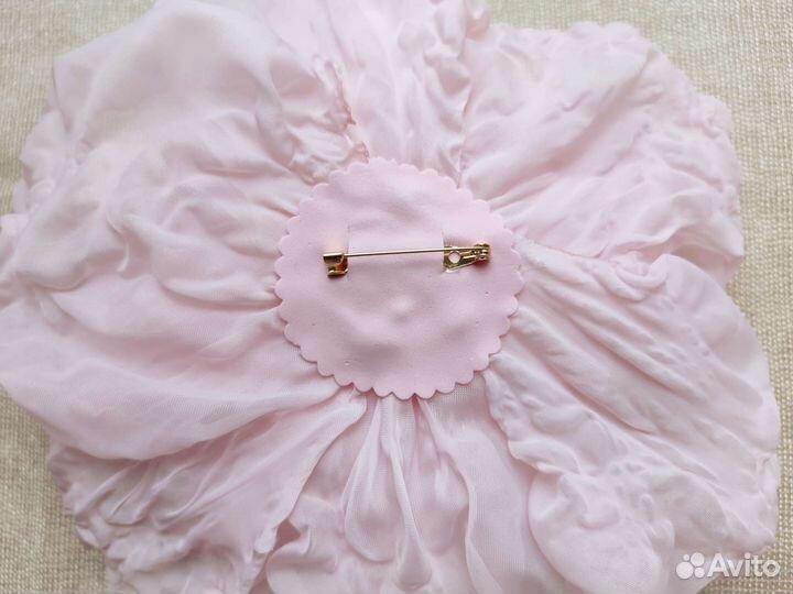 Большая брошь цветок 23 см нежно бледно розовая