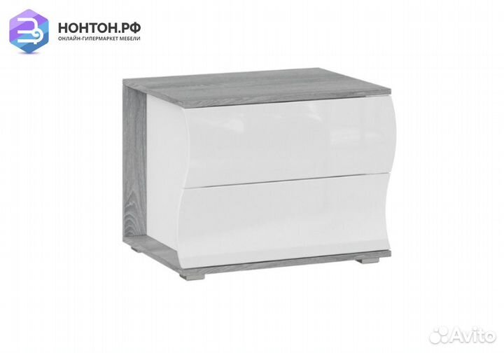 Тумба прикроватная Миранда дуб гамильтон / белый г