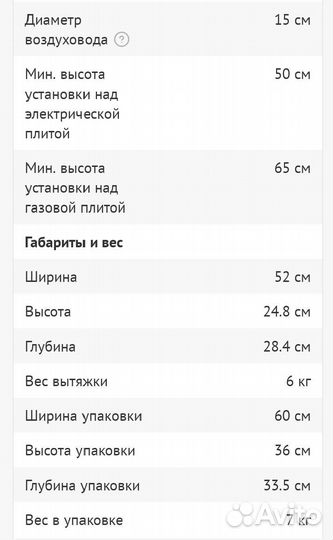 Вытяжка полновстраиваемая dexp