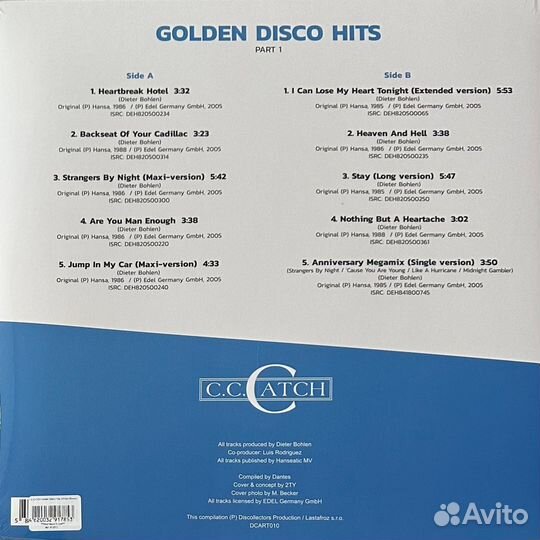 C.C. Catch – Golden Disco Hits (2020г.) White