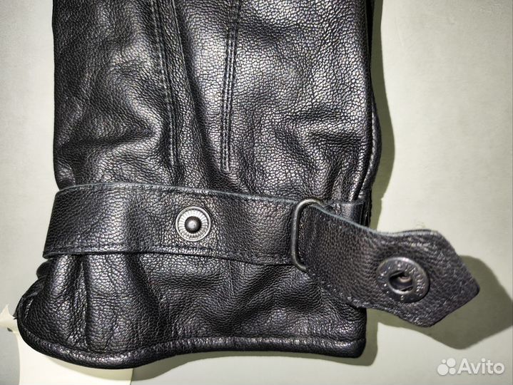 Мужские кожаные перчатки черные