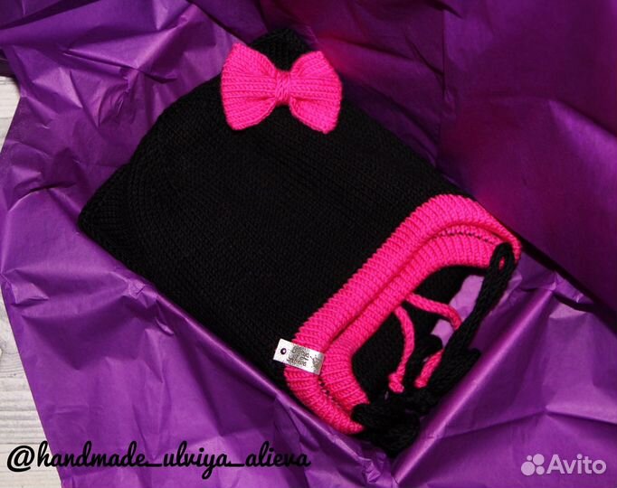 Комплект шапка, шарф,снуд для девочек