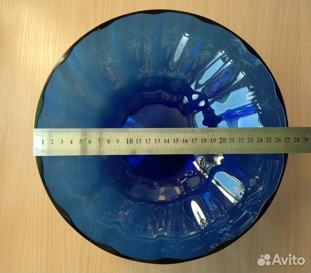 Ваза для фруктов цветное стекло