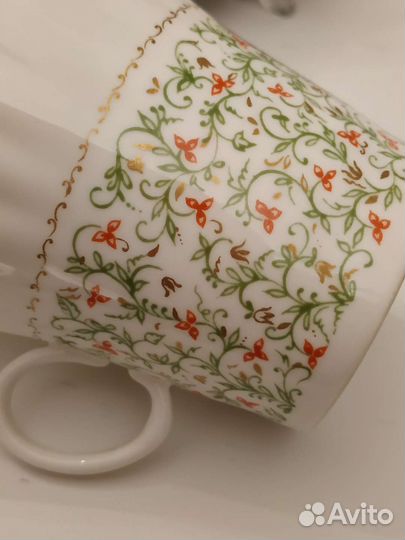 Кофейная пара. лфз. Костяной фарфор. Редкая