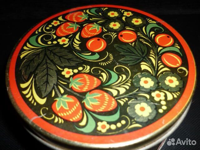 Банка жестяная СССР клубника под Хохлому клюква