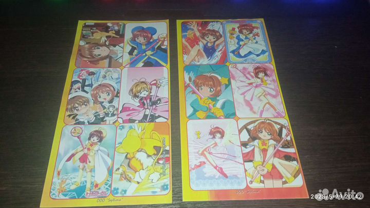 Наклейки и колода карт Сакура собирательница карт