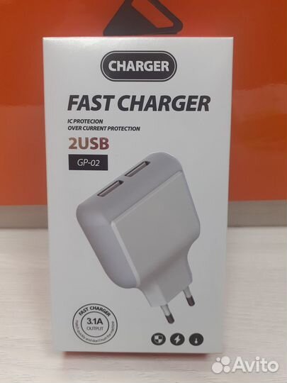 Сетевой блок + кабель microUSB GP-02 (3.1A,2USB) W