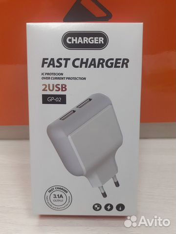 Сетевой блок + кабель microUSB GP-02 (3.1A,2USB) W