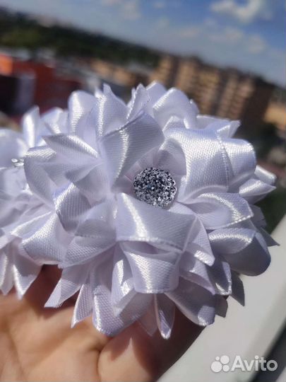 Банты для волос белые