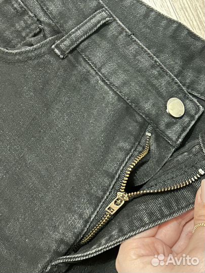 Джинсы прямые широкие черные