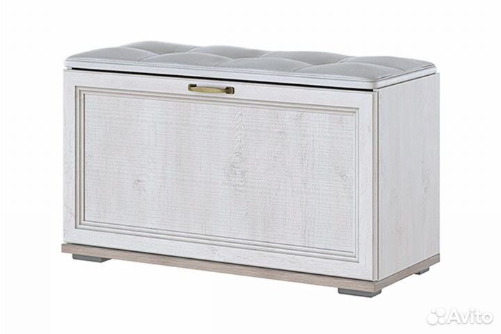 Обувница 90см сосна санторини с мягким сидением