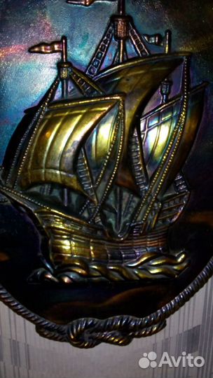 Панно-чеканка Парусник 1970-1980-е гг