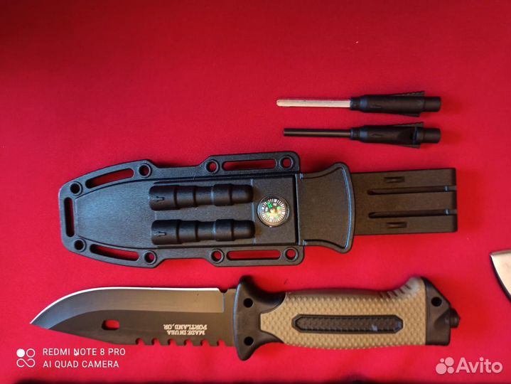 Набор туристический, топор, нож, фонарь, огниво