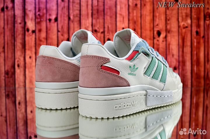 Adidas Forum Exhibit in White Blue Pink