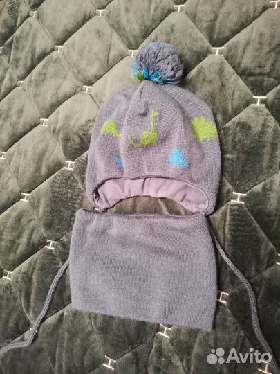 Шапка и снуд для мальчика демисезонная