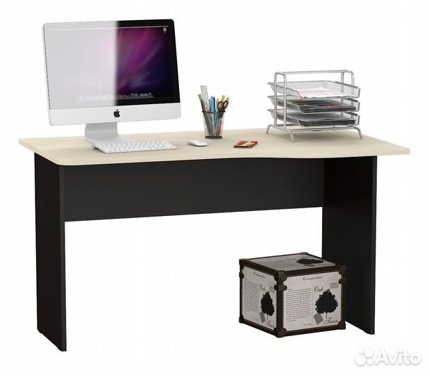 Стол письменный мд 1.04, цвет венге/дуб, универсал