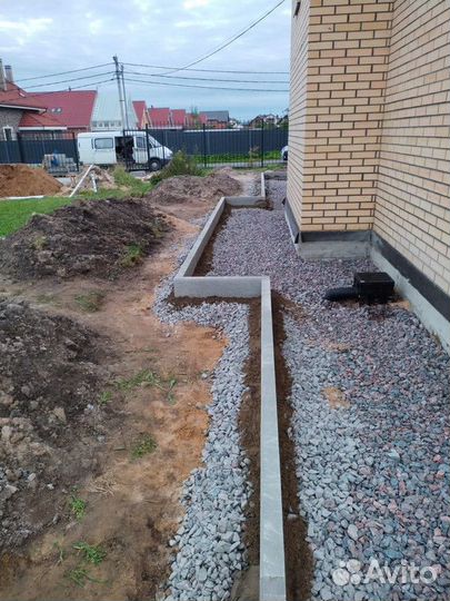 Дренаж участка, ливневка, отмостка