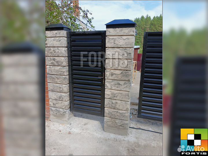 Бетонные столбы для забора наборные, блоки евро