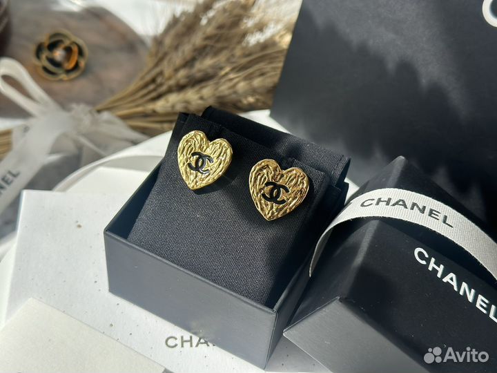 Серьги Chanel оригинал новые комплект бутика