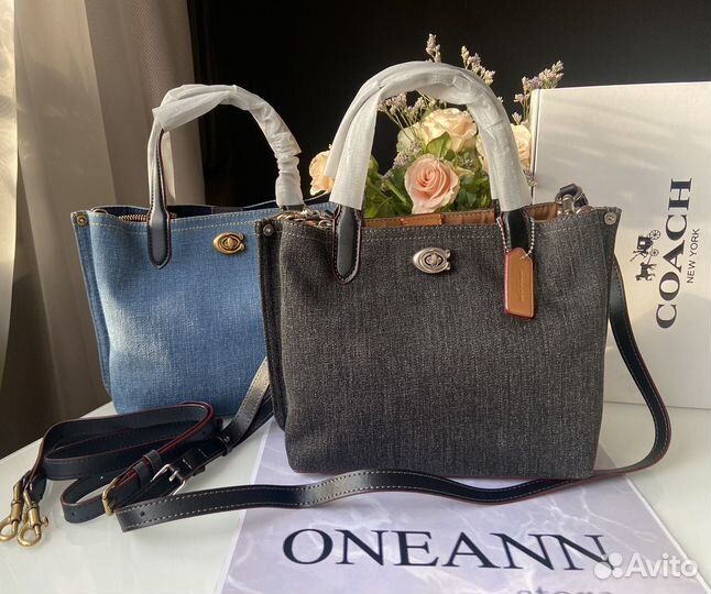 Сумка Coach tote джинсовая новая