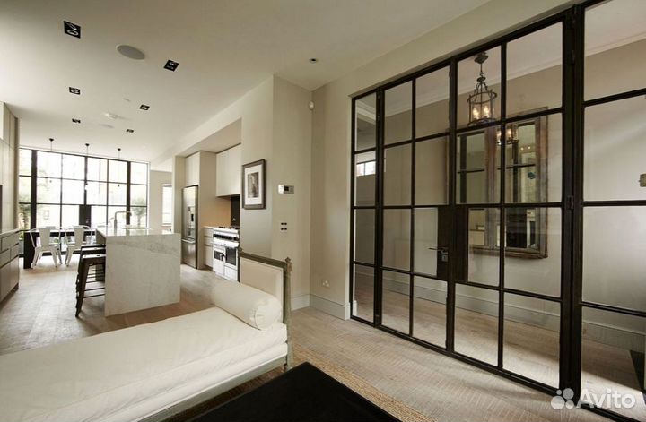 Стеклянная перегородка для зонирования