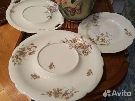 Три тарелки с цветочной росписью Братья Корниловы