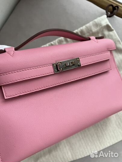 Сумка клатч hermes kelly pochette mauve sylvestre