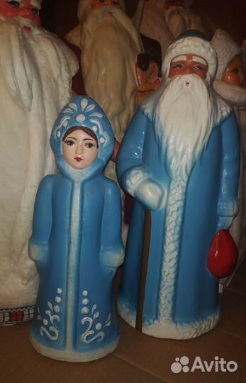 Дед мороз и снегурочка папье-маше СССР