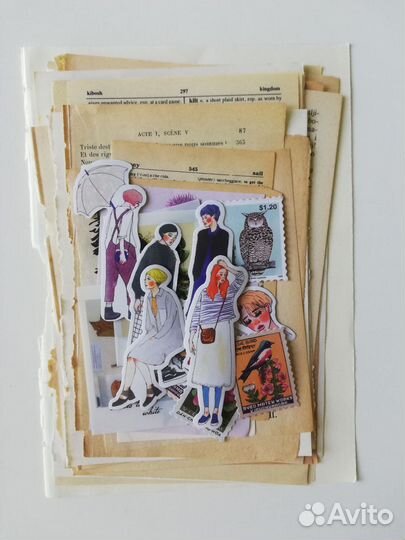 Винтажная бумага, для джанкбука, для скрапбукинга