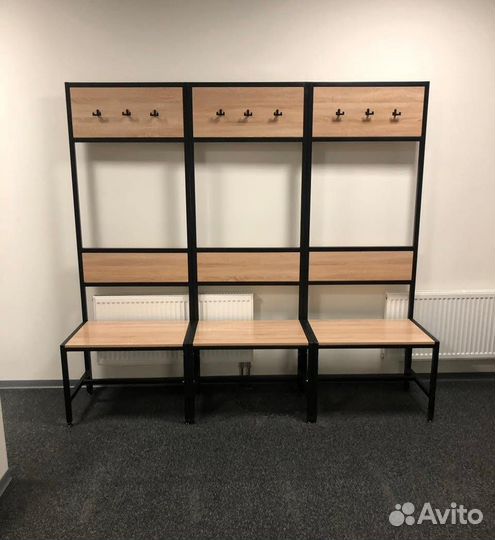 Скамейка для раздевалок с вешалкой лд-1200 с лдсп