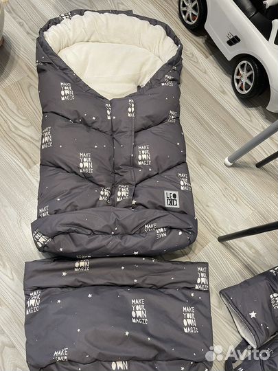 Зимний конверт в коляску leokid