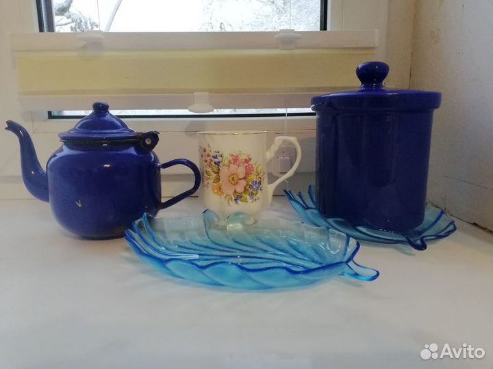 Посуда СССР, винтаж, цветное стекло