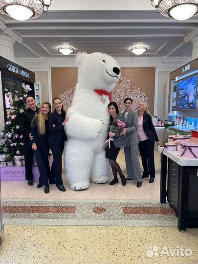 Белый мишка,ростовые куклы,ведущие,шоу