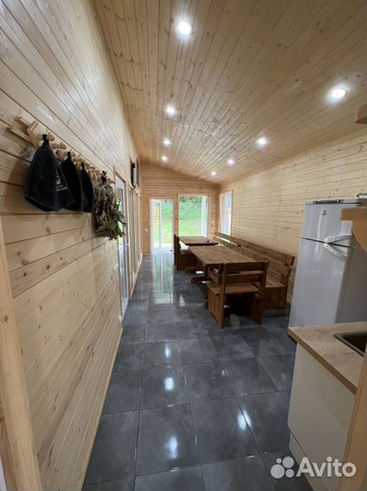 Баня на дровах с бассейном