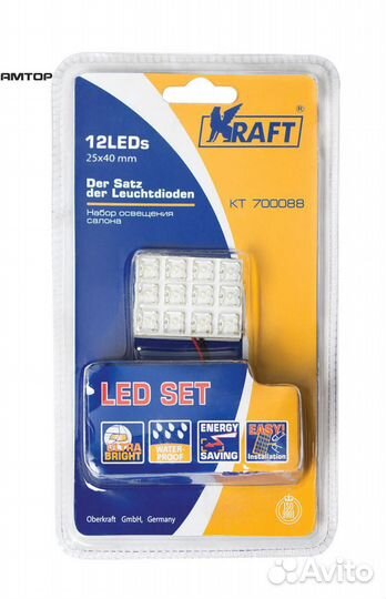 Kraft KT 700088 Лампа светодиод (панель) 12 V 12 L