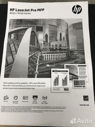 Мфу лазерное HP LaserJet Pro MFP M125rnw