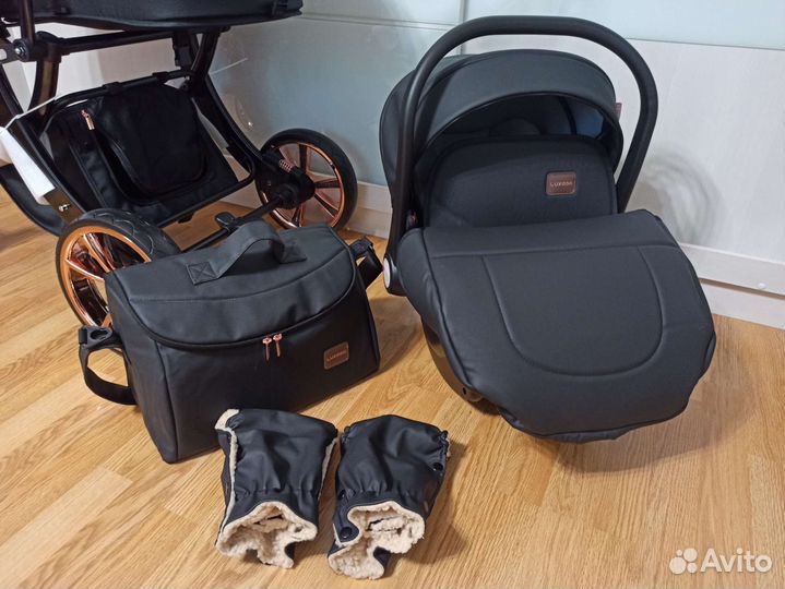 Коляска 3в1 премиум класс эко кожа Luxmom 608