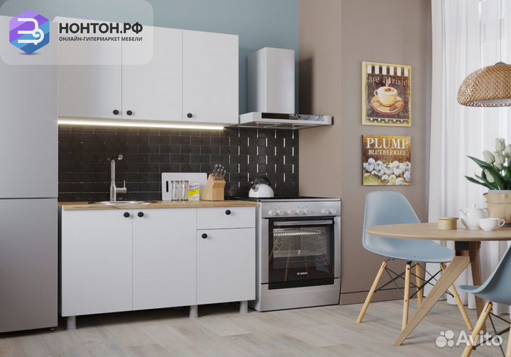 Кухня Деми 1.2 м белый