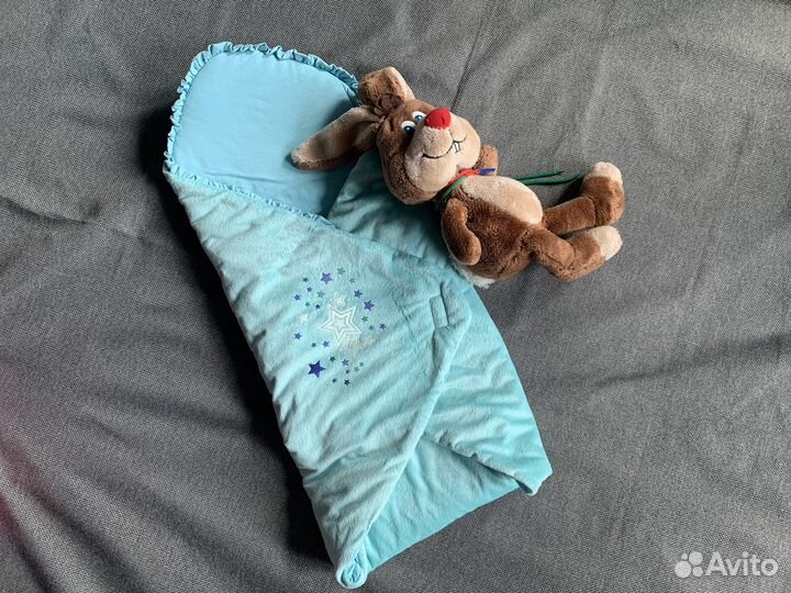 Конверт для выписки новорождённого бирюзовый