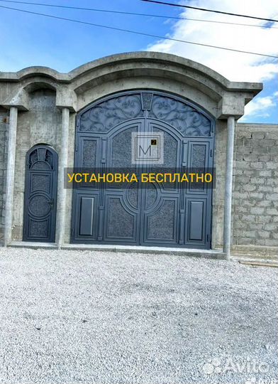 Ворота в Махачкале с калиткой хай-тэк на заказ