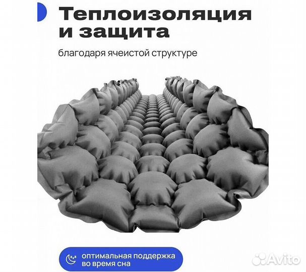 Коврик надувной туристический RoadLike Summit, сер