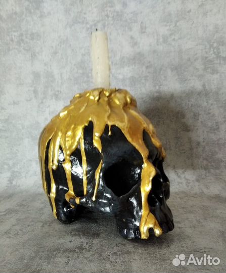 Скульптура, череп - подсвечник