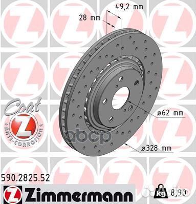 Диск тормозной sport z 590.2825.52 Zimmermann